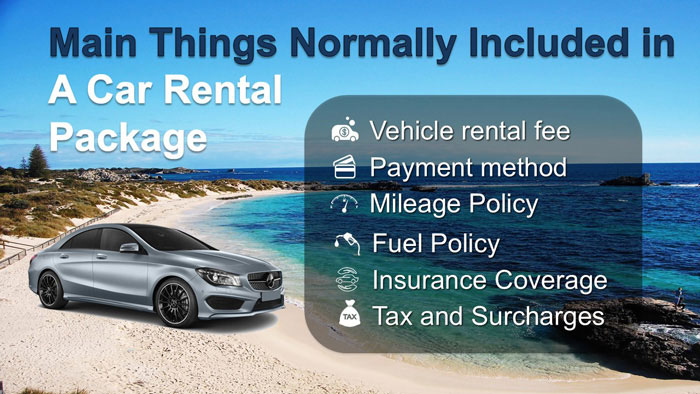 Main things normally included in a car rental package